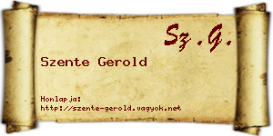 Szente Gerold névjegykártya